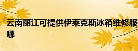 云南丽江可提供伊莱克斯冰箱维修服务地址在哪