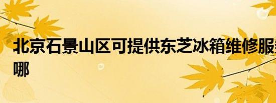 北京石景山区可提供东芝冰箱维修服务地址在哪