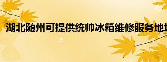 湖北随州可提供统帅冰箱维修服务地址在哪