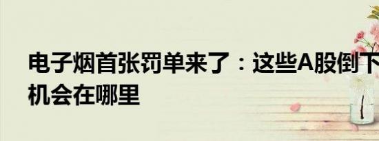 电子烟首张罚单来了：这些A股倒下了 未来机会在哪里