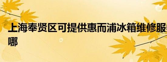 上海奉贤区可提供惠而浦冰箱维修服务地址在哪
