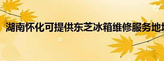 湖南怀化可提供东芝冰箱维修服务地址在哪