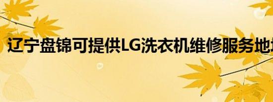辽宁盘锦可提供LG洗衣机维修服务地址在哪