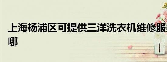 上海杨浦区可提供三洋洗衣机维修服务地址在哪