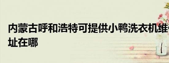 内蒙古呼和浩特可提供小鸭洗衣机维修服务地址在哪