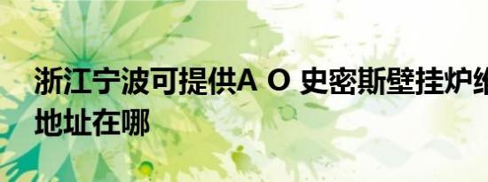 浙江宁波可提供A O 史密斯壁挂炉维修服务地址在哪