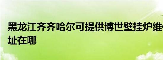 黑龙江齐齐哈尔可提供博世壁挂炉维修服务地址在哪