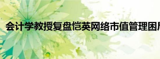 会计学教授复盘恺英网络市值管理困局始末