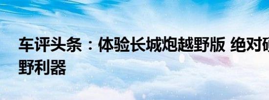 车评头条：体验长城炮越野版 绝对硬核的越野利器
