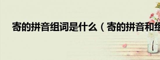 寄的拼音组词是什么（寄的拼音和组词）