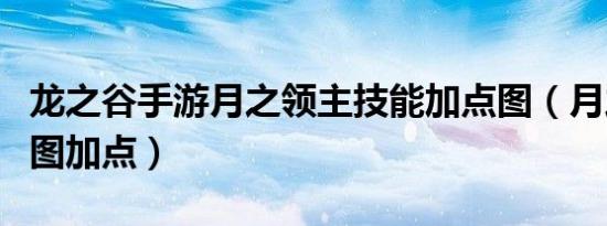 龙之谷手游月之领主技能加点图（月之领主刷图加点）