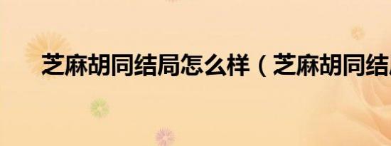 芝麻胡同结局怎么样（芝麻胡同结局）
