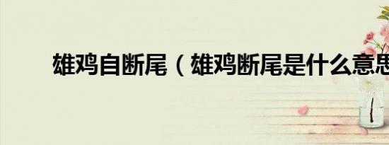 雄鸡自断尾（雄鸡断尾是什么意思）
