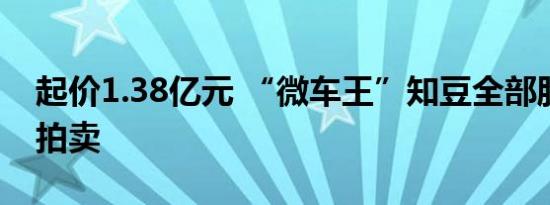 起价1.38亿元 “微车王”知豆全部股权将被拍卖