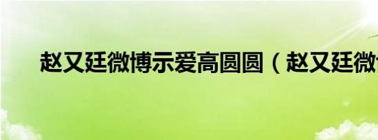 赵又廷微博示爱高圆圆（赵又廷微博）