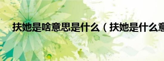 扶她是啥意思是什么（扶她是什么意思）