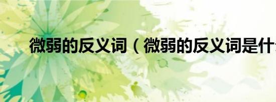 微弱的反义词（微弱的反义词是什么）
