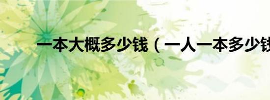 一本大概多少钱（一人一本多少钱）