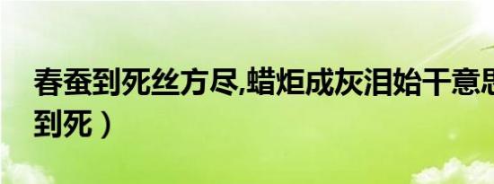 春蚕到死丝方尽,蜡炬成灰泪始干意思（春蚕到死）