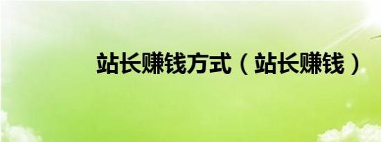 站长赚钱方式（站长赚钱）