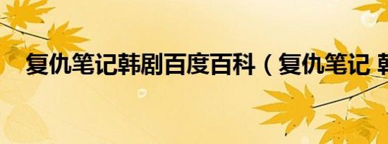 复仇笔记韩剧百度百科（复仇笔记 韩剧）