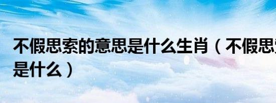 不假思索的意思是什么生肖（不假思索的意思是什么）