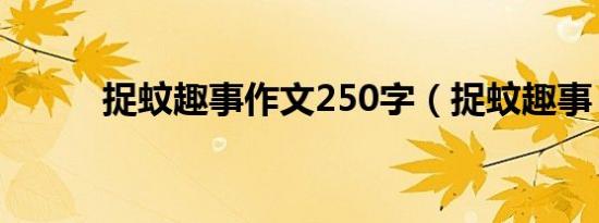 捉蚊趣事作文250字（捉蚊趣事）
