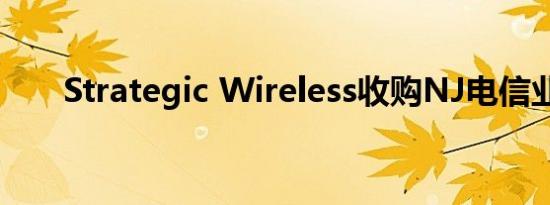 Strategic Wireless收购NJ电信业务