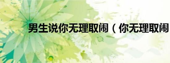 男生说你无理取闹（你无理取闹）