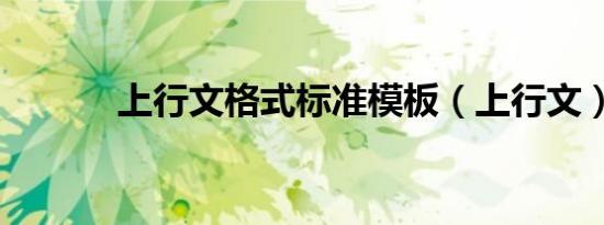 上行文格式标准模板（上行文）