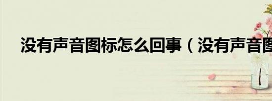 没有声音图标怎么回事（没有声音图标）