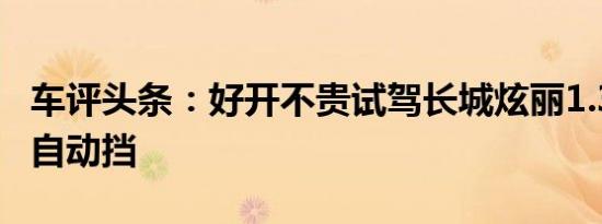 车评头条：好开不贵试驾长城炫丽1.3升AMT自动挡
