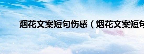 烟花文案短句伤感（烟花文案短句）