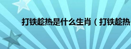 打铁趁热是什么生肖（打铁趁热）