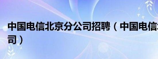 中国电信北京分公司招聘（中国电信北京分公司）