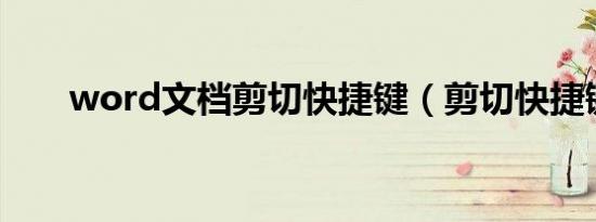 word文档剪切快捷键（剪切快捷键）
