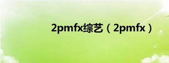 2pmfx综艺（2pmfx）
