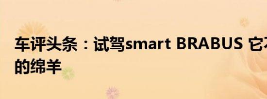 车评头条：试驾smart BRABUS 它不是温顺的绵羊