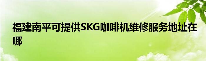 福建南平可提供SKG咖啡机维修服务地址在哪