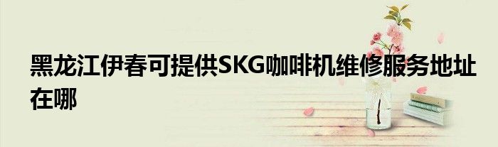 黑龙江伊春可提供SKG咖啡机维修服务地址在哪