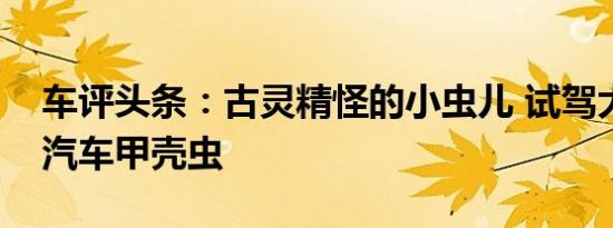 车评头条：古灵精怪的小虫儿 试驾大众进口汽车甲壳虫