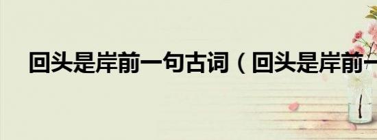 回头是岸前一句古词（回头是岸前一句）