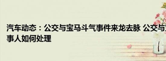 汽车动态：公交与宝马斗气事件来龙去脉 公交与宝马斗气当事人如何处理