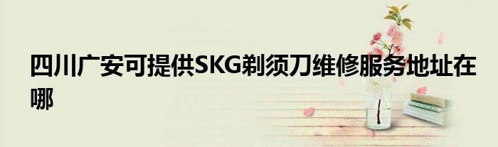 四川广安可提供SKG剃须刀维修服务地址在哪