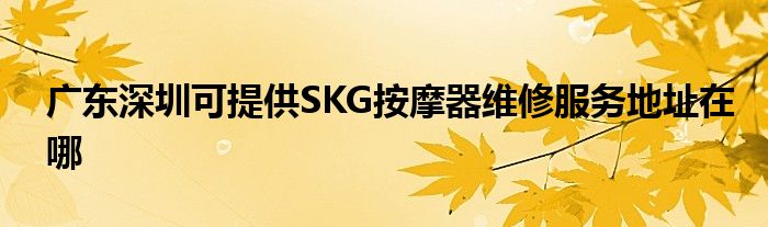 广东深圳可提供SKG按摩器维修服务地址在哪