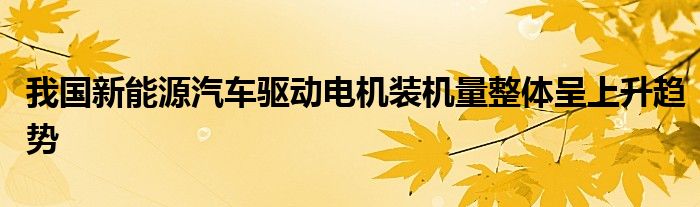 我国新能源汽车驱动电机装机量整体呈上升趋势