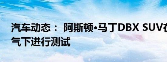 汽车动态： 阿斯顿·马丁DBX SUV在寒冷天气下进行测试