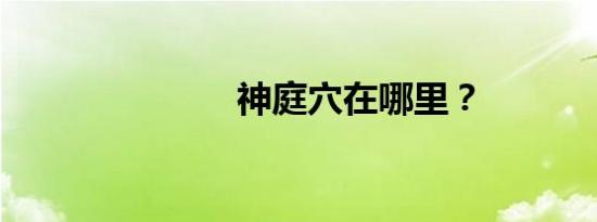 神庭穴在哪里？