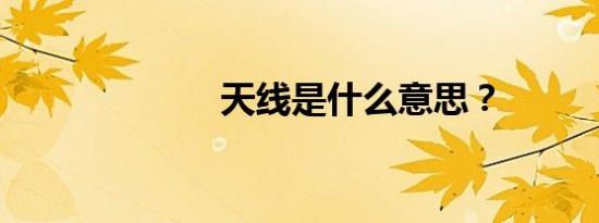天线是什么意思？