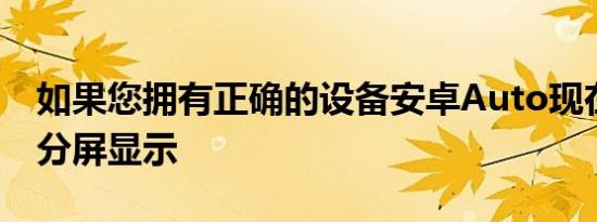 如果您拥有正确的设备安卓Auto现在将进入分屏显示